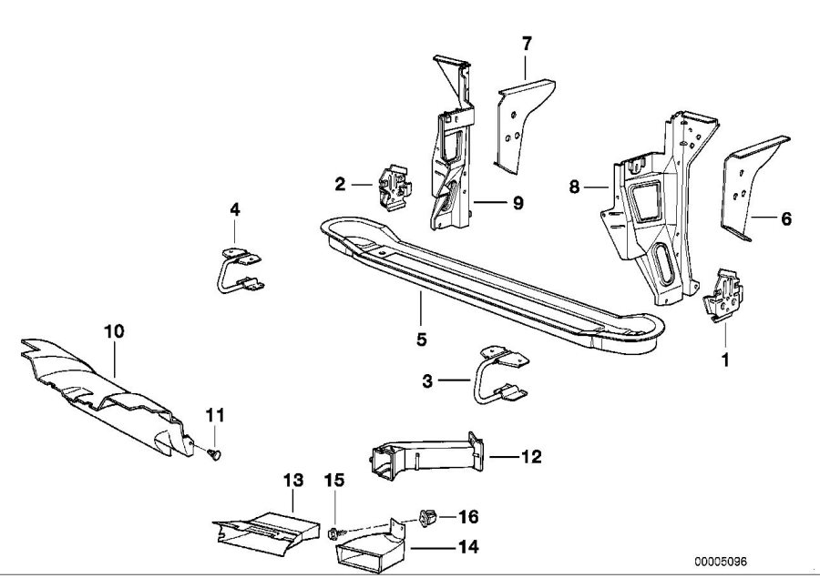 Diagram Front body parts for your BMW