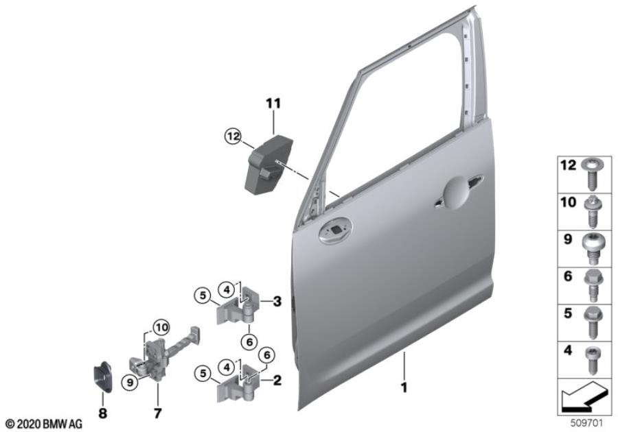 Diagram FRONT DOOR-HINGE/DOOR BRAKE for your MINI