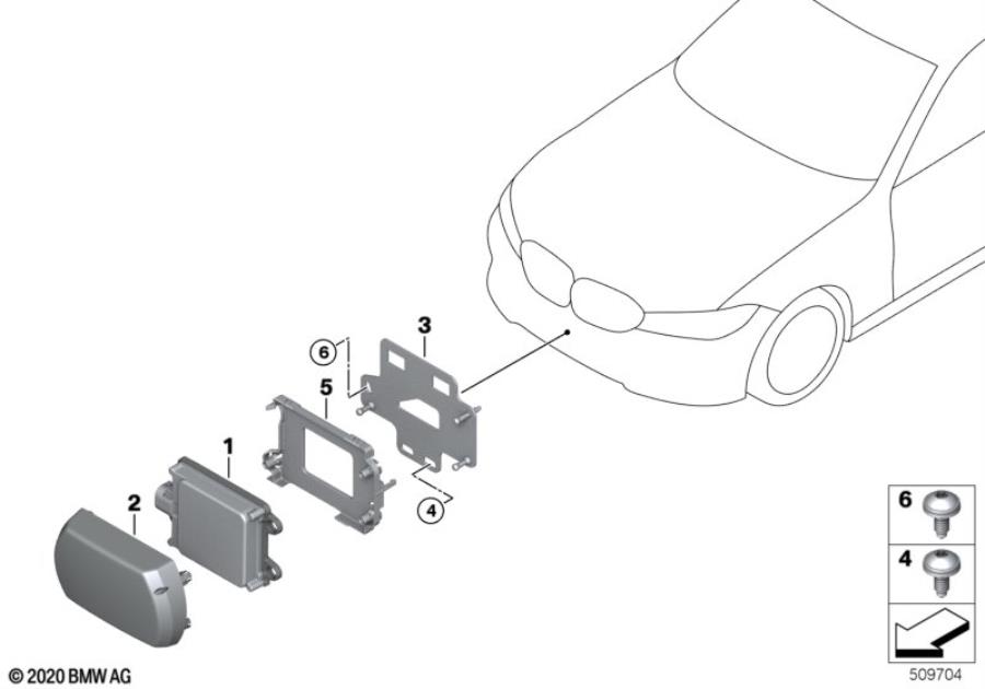 Diagram Front radar sensor, long range for your 2012 BMW M6   