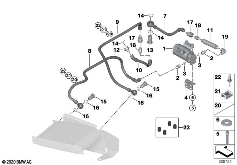 Diagram Additional radiator differential lines for your 2021 BMW 530iX   