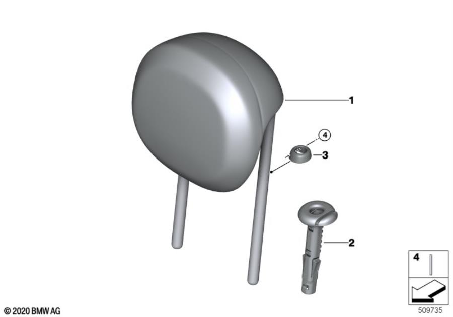 Diagram Rear seat head restraint for your MINI