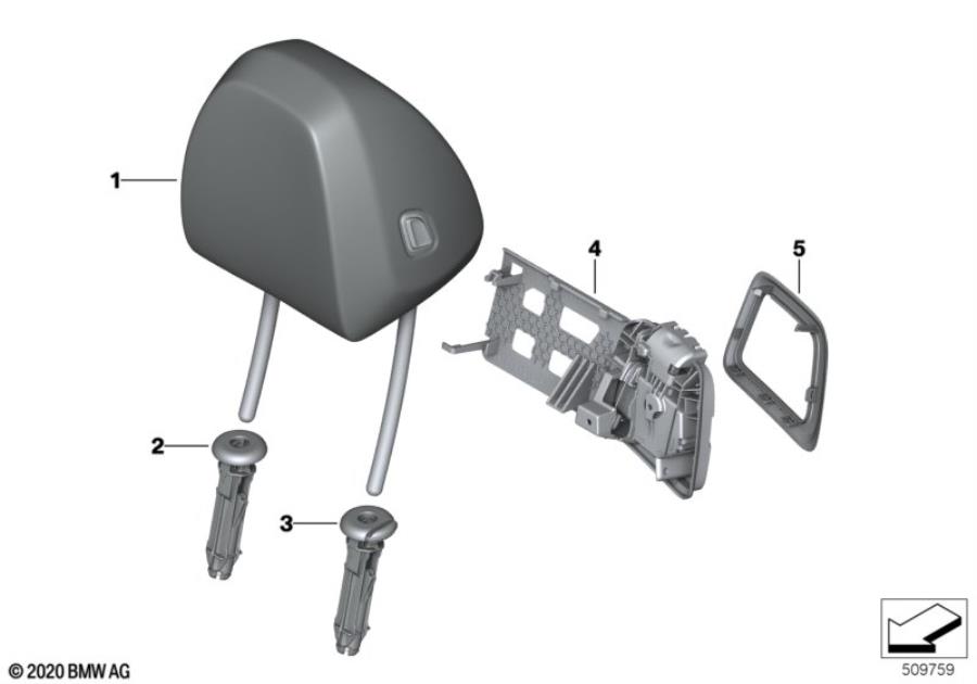 Diagram Seat, front, head restraint for your 2006 BMW M6   