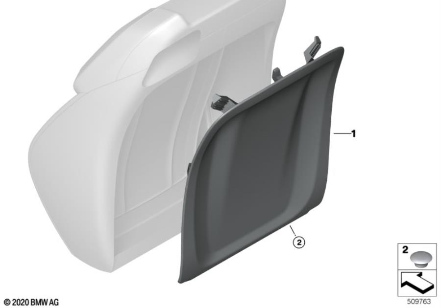 Diagram Front seat, backrest trim, rear panel for your 2009 BMW M6   