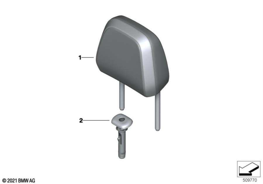 Diagram Rear seat head restraint for your 2010 BMW M6   