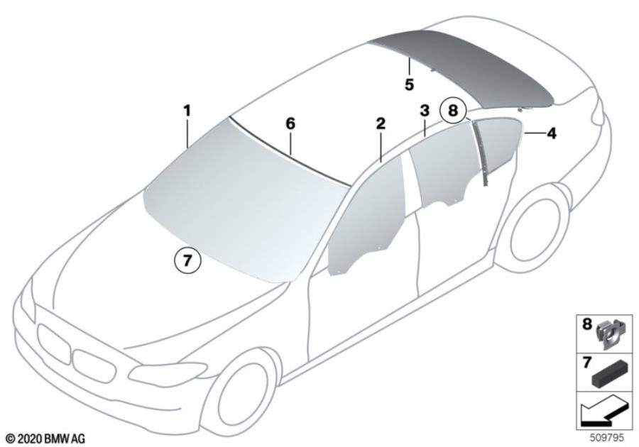 Diagram Glazing for your BMW