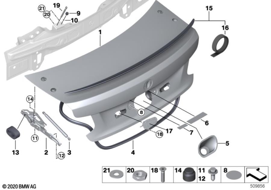 Diagram Trunk lid for your 2014 BMW 435i   