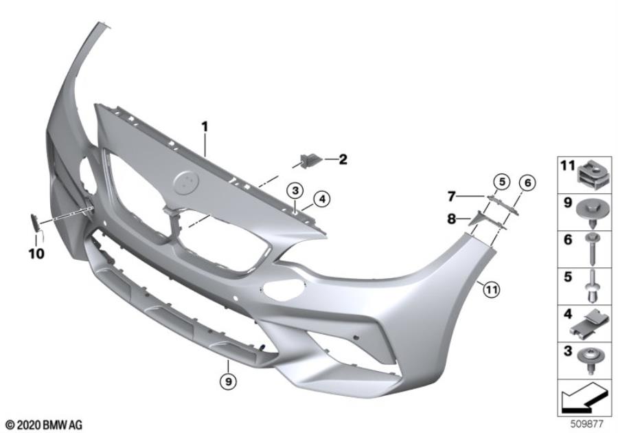 Diagram M Trim, front for your 2020 BMW 530e   