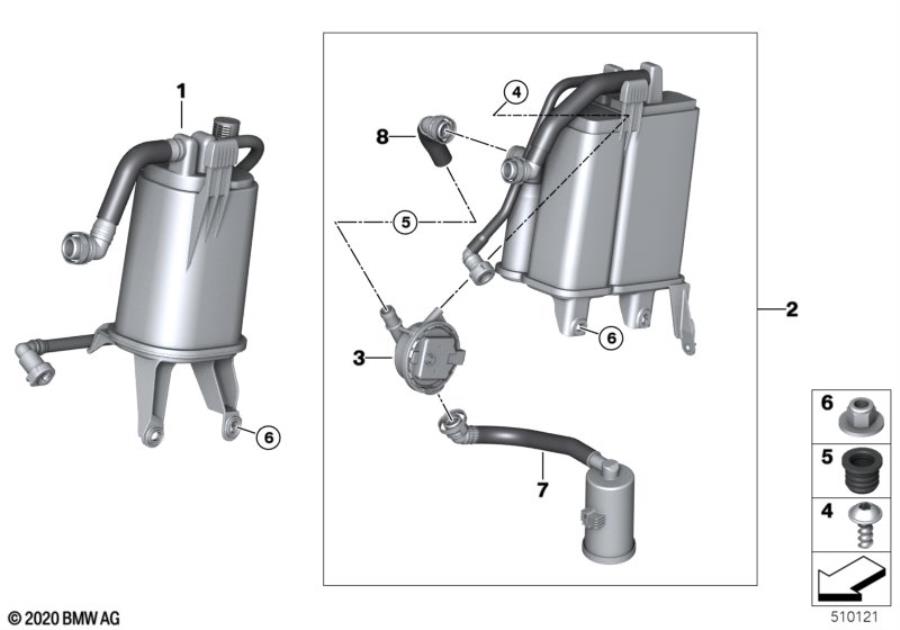 Diagram Activated Charcoal Filter/FUEL VENTILAT for your BMW