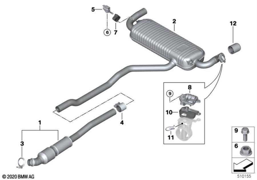 Diagram Exhaust system, rear for your MINI