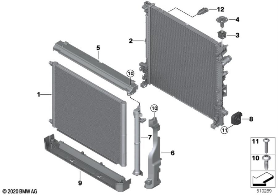 Diagram Coolant radiator mounting hardware for your 2015 BMW M6   