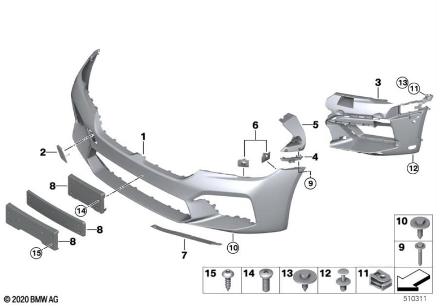 Diagram M Trim, front for your 1988 BMW M6   