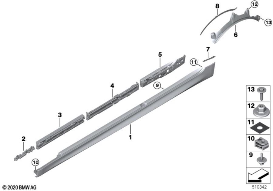 Diagram M cover for rocker panel / wheel arch for your 2023 BMW M4 CSL   