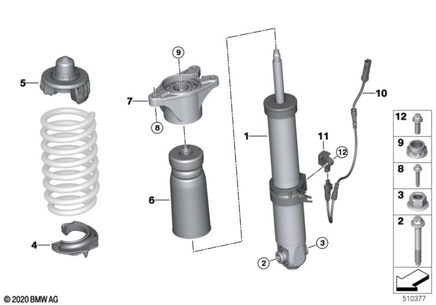 Diagram Rear spring strut assy EDC for your BMW