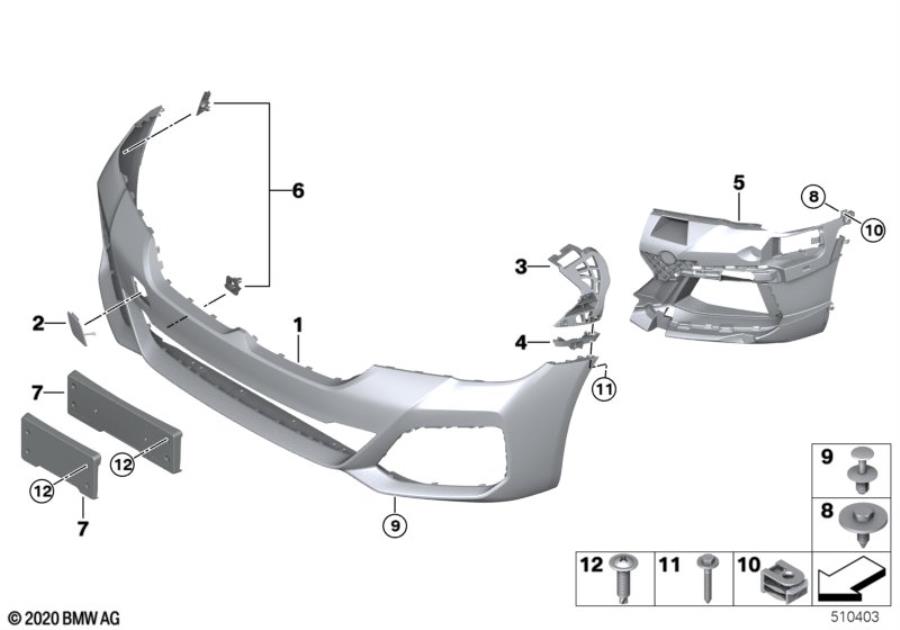 Diagram M Trim, front for your BMW 530e  