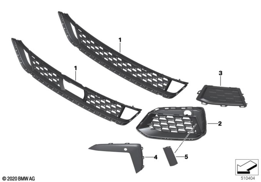 Diagram M trim decor elements, front for your BMW