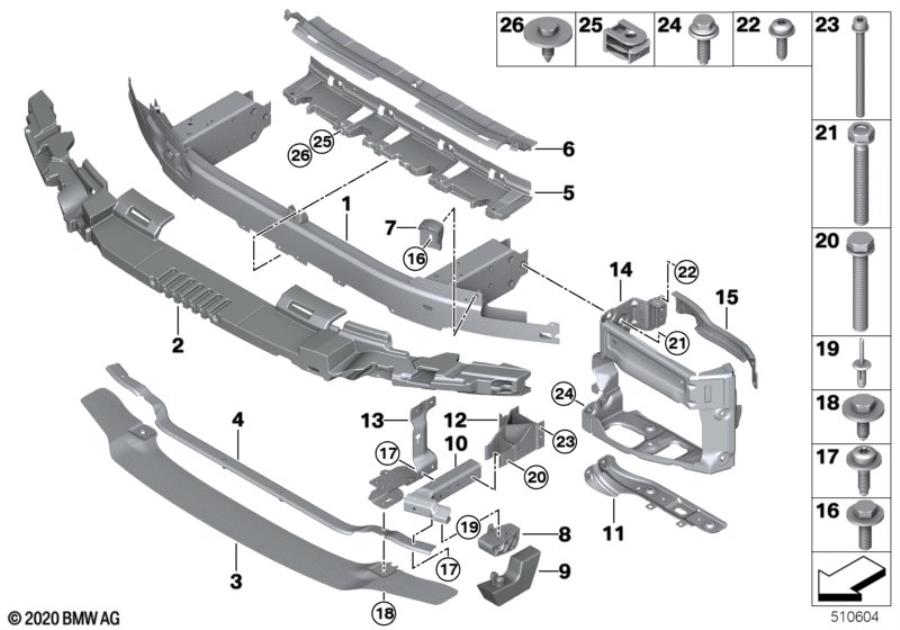 Diagram Carrier, front for your 1995 BMW 530i   