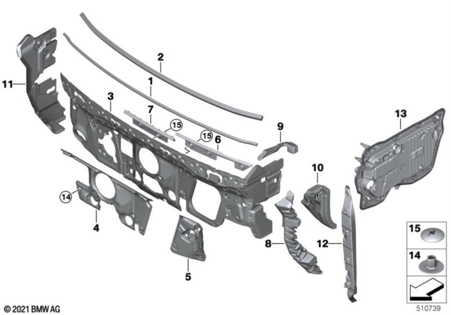 Diagram Sound insulating front for your 2012 BMW M6   