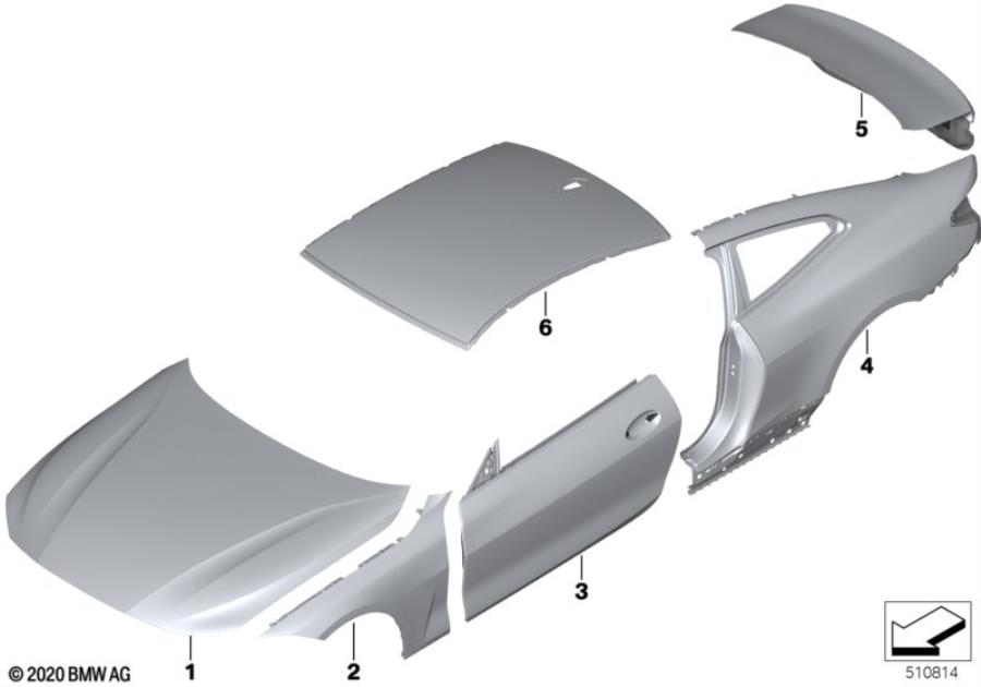 Diagram Outer panels for your BMW M4  