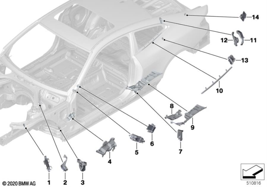 Diagram Cavity sealings for your 2009 BMW M6   