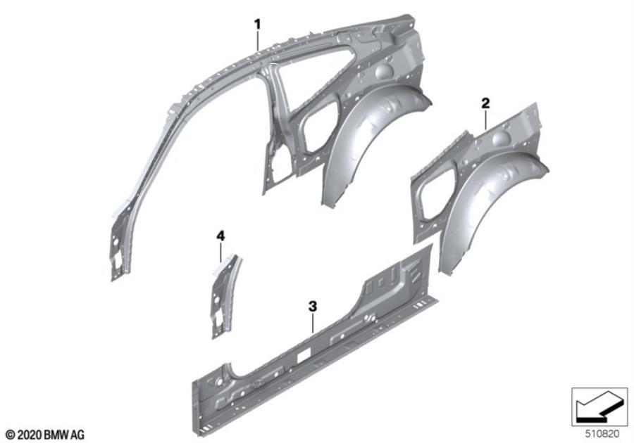 Diagram Side frame section, inner for your BMW