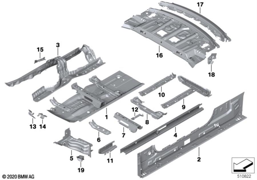 Diagram Partition trunk/Floor parts for your 2009 BMW M6   