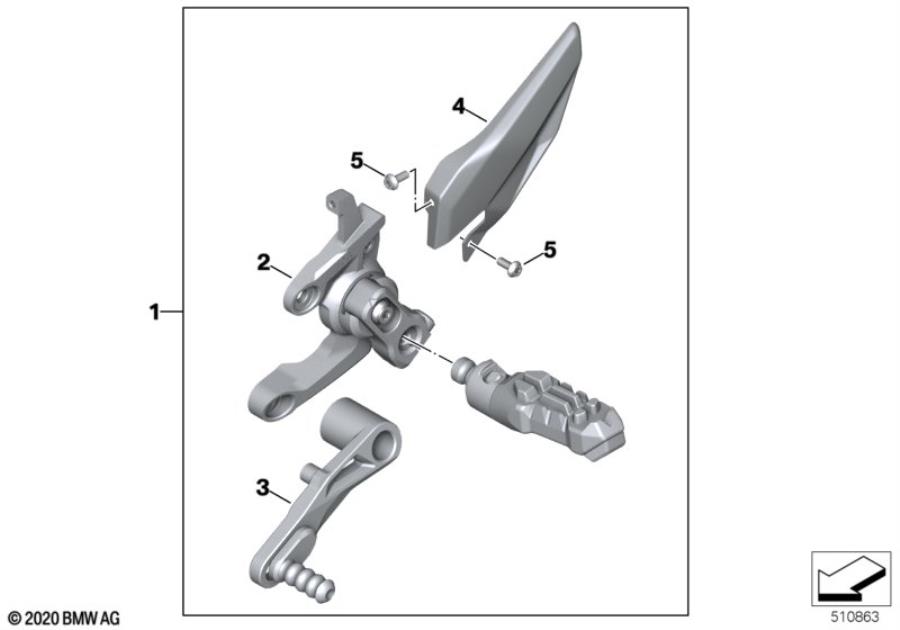 Diagram Footrest assembly, left for your BMW