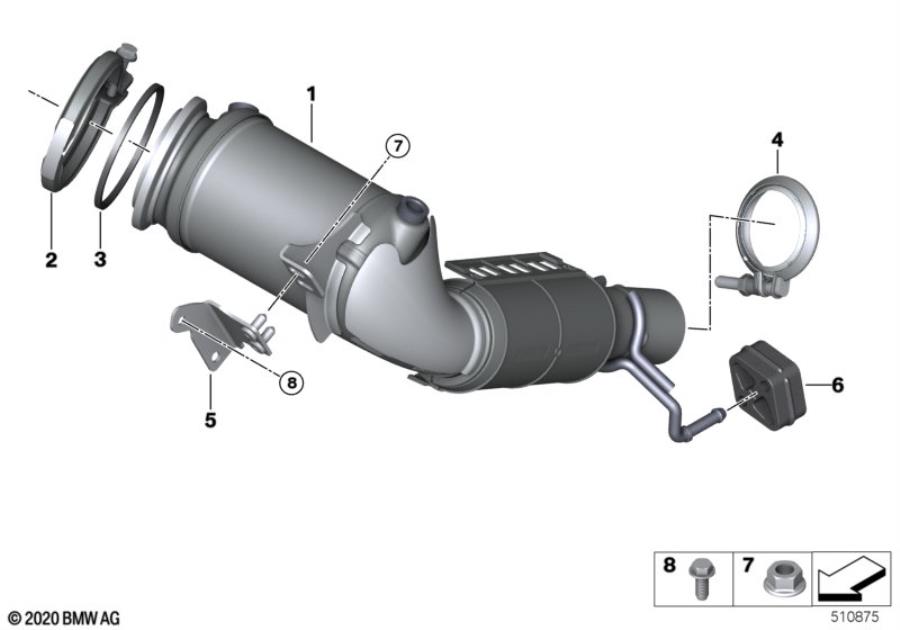 Diagram Engine-side catalytic converter for your BMW