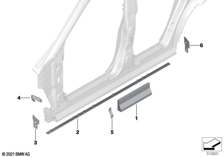 Diagram Body-side frame-parts for your BMW M6  