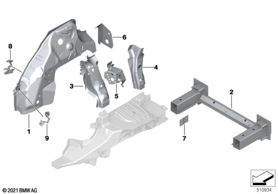 Diagram Rear wheelhouse/floor parts for your BMW