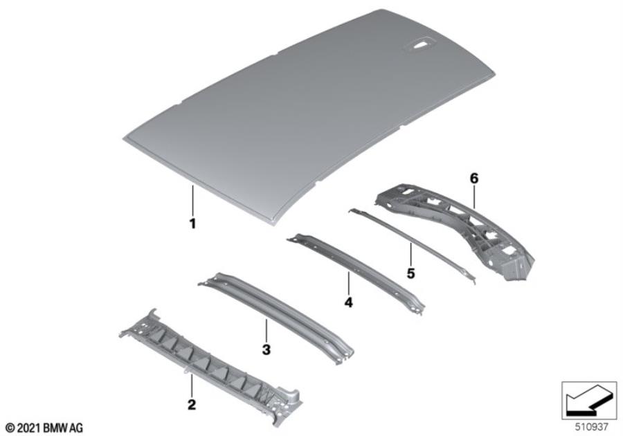 Diagram Roof for your 2024 BMW iX   