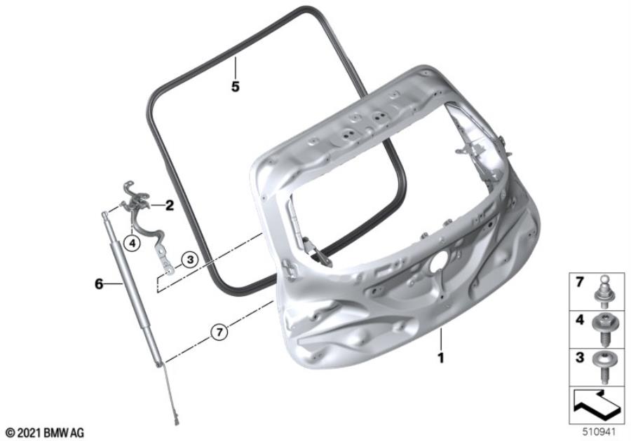 Diagram Trunk lid for your 2022 BMW iX   