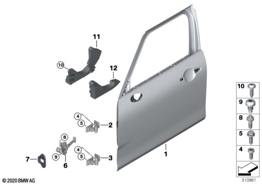 Diagram FRONT DOOR-HINGE/DOOR BRAKE for your MINI