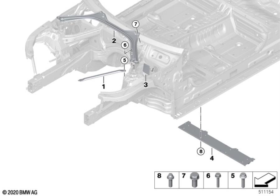 Diagram Reinforcement, body for your 1988 BMW M6   