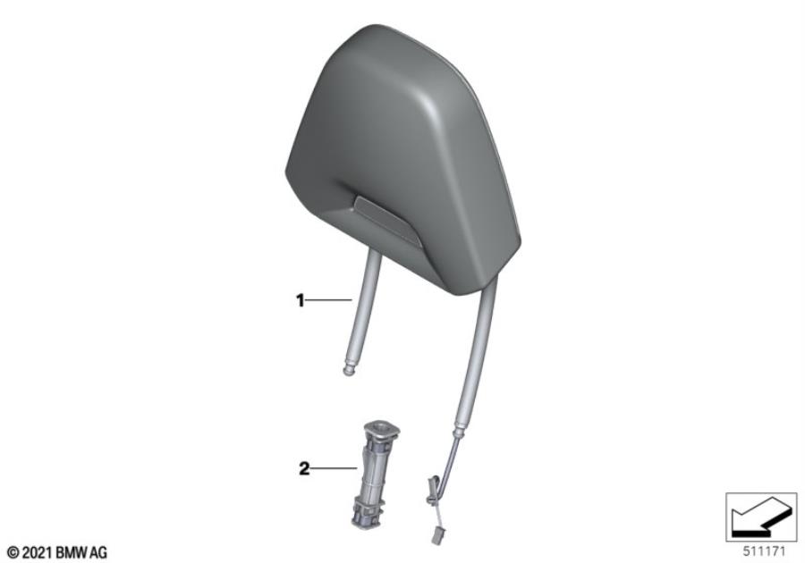 Diagram Front seat headrest, M-Sports seat for your 2015 BMW M6   