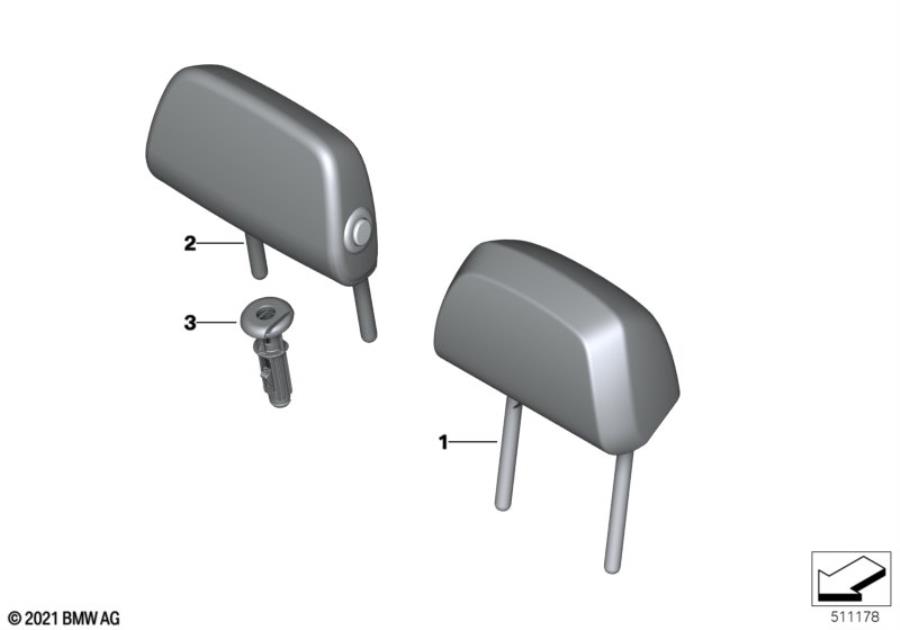 Diagram Rear seat head restraint for your BMW