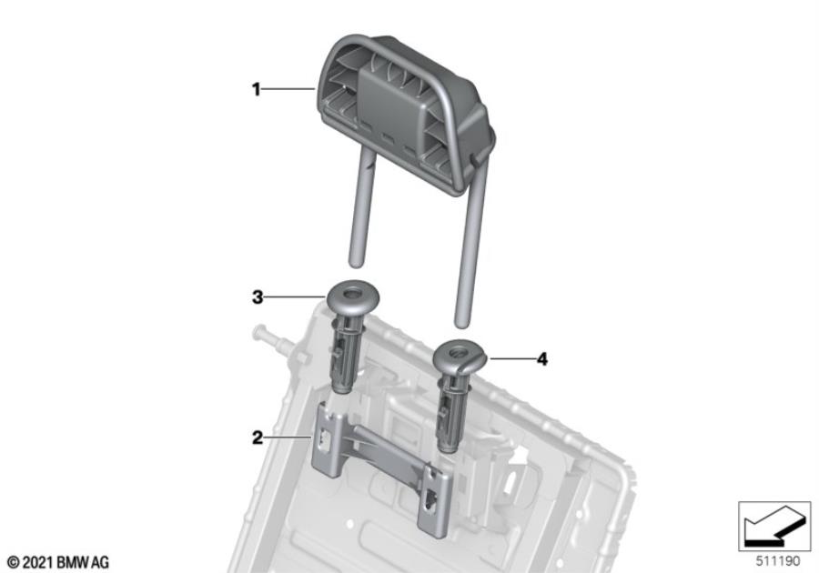 Diagram Rear seat head restraint for your BMW