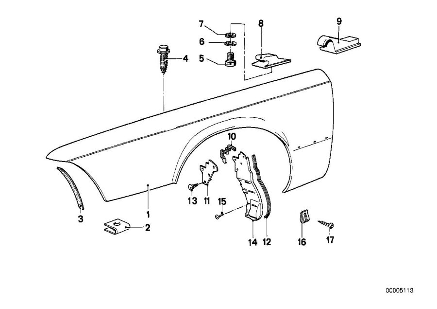 Diagram Front side panel for your BMW