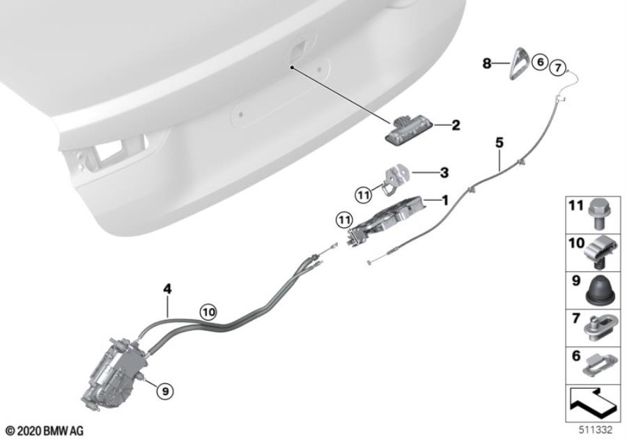 Diagram Tailgate closing system for your BMW iX  