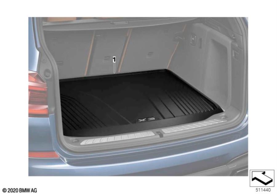 Diagram Fitted luggage compartment mat for your 2019 BMW X3  M40iX 