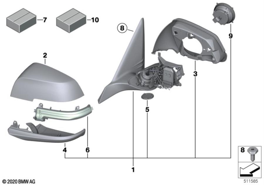 Diagram Exterior mirror (S760A) for your BMW M240i  