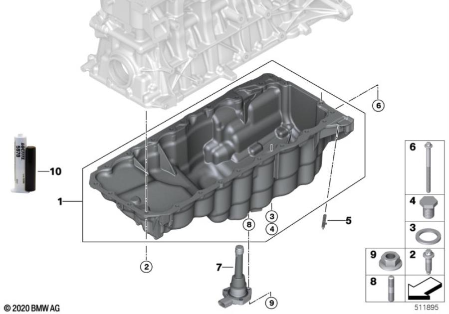 Diagram Oil Pan for your BMW M4  