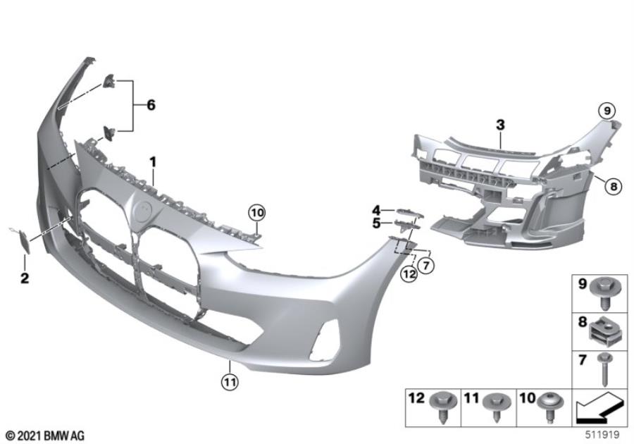 Diagram Trim cover, front for your 2018 BMW X2 28iX  