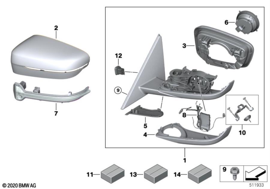 Diagram Exterior mirror (S760A) for your 1988 BMW M5   