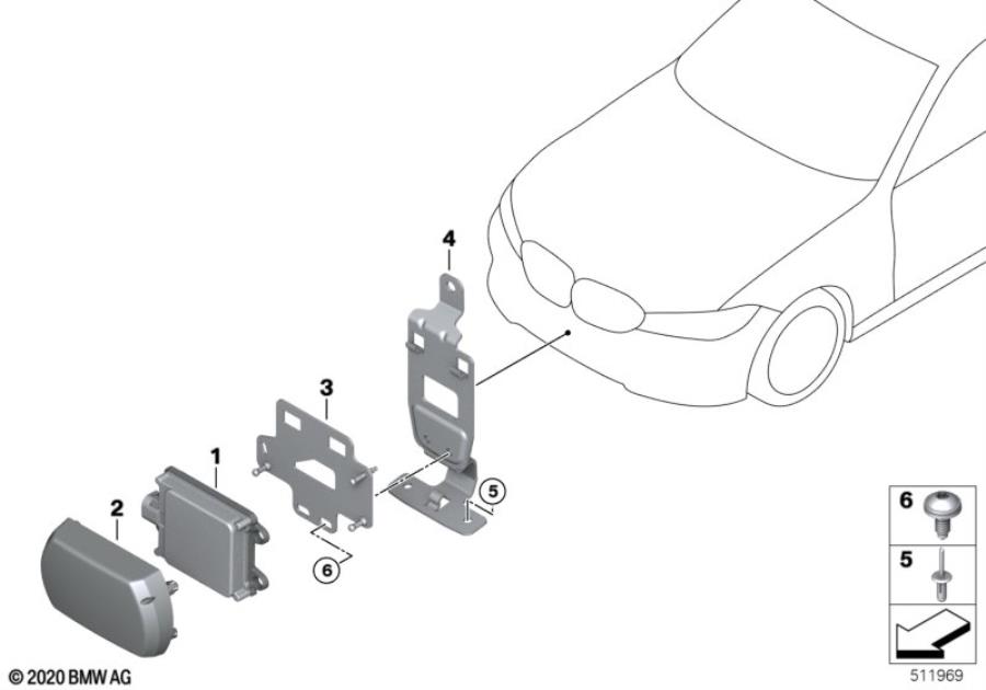 Diagram Front radar sensor, long range for your 1988 BMW M6   