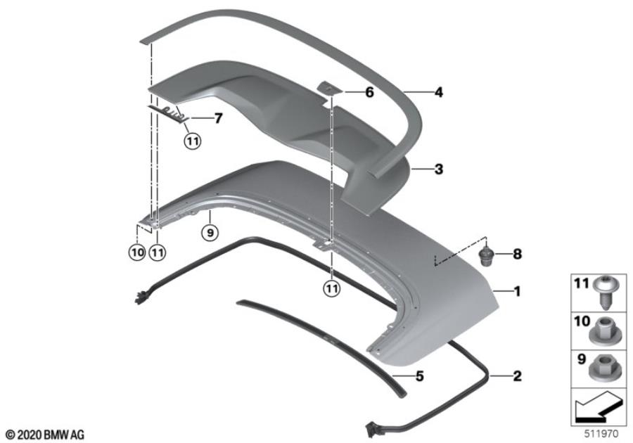 Diagram Folding top compartment lid for your 2016 BMW 328i   