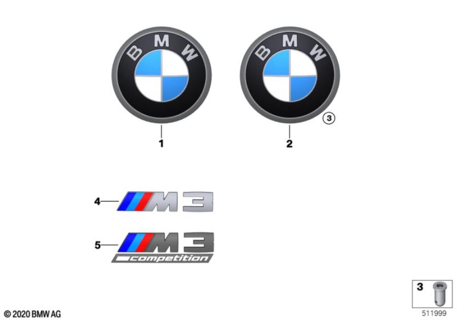 Diagram Emblems / letterings for your 2015 BMW M4   