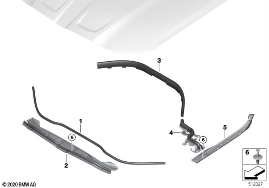 Diagram Hood seals for your BMW