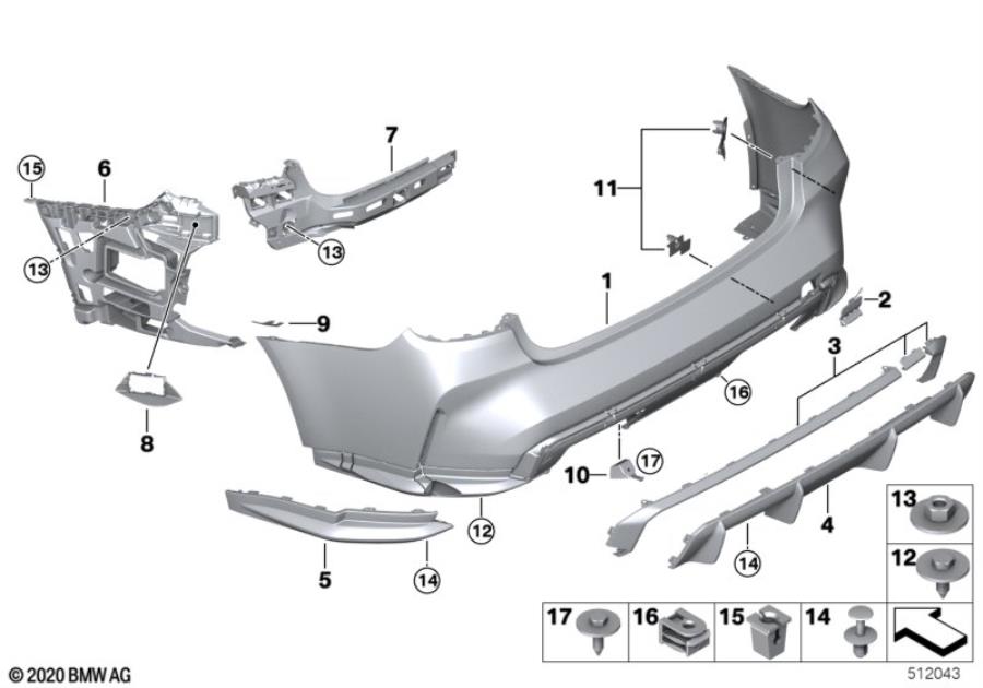 Diagram M Trim, rear for your BMW