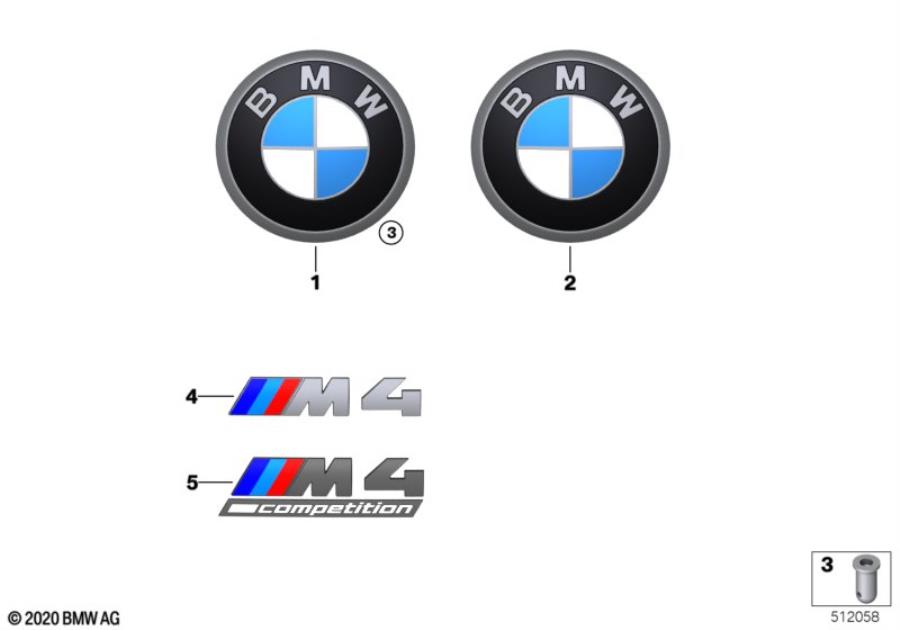Diagram Emblems / letterings for your BMW M4  