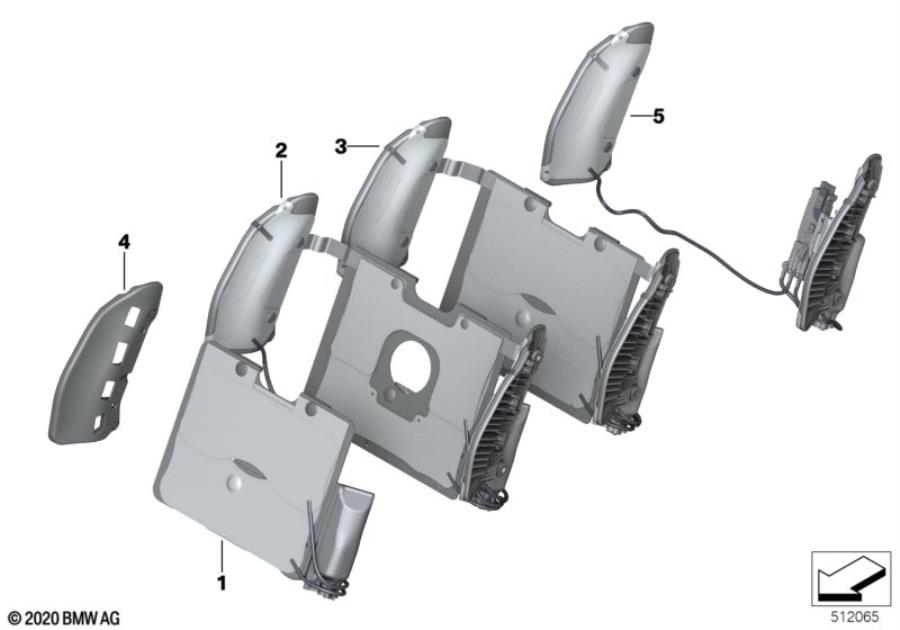 Diagram Seat, front, comfort functions for your 2007 BMW M6   